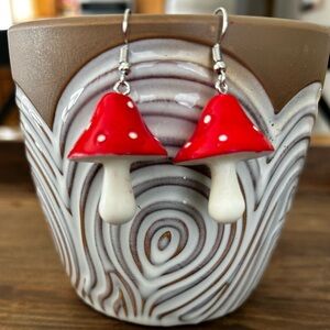 Red and White Mushroom Earrings